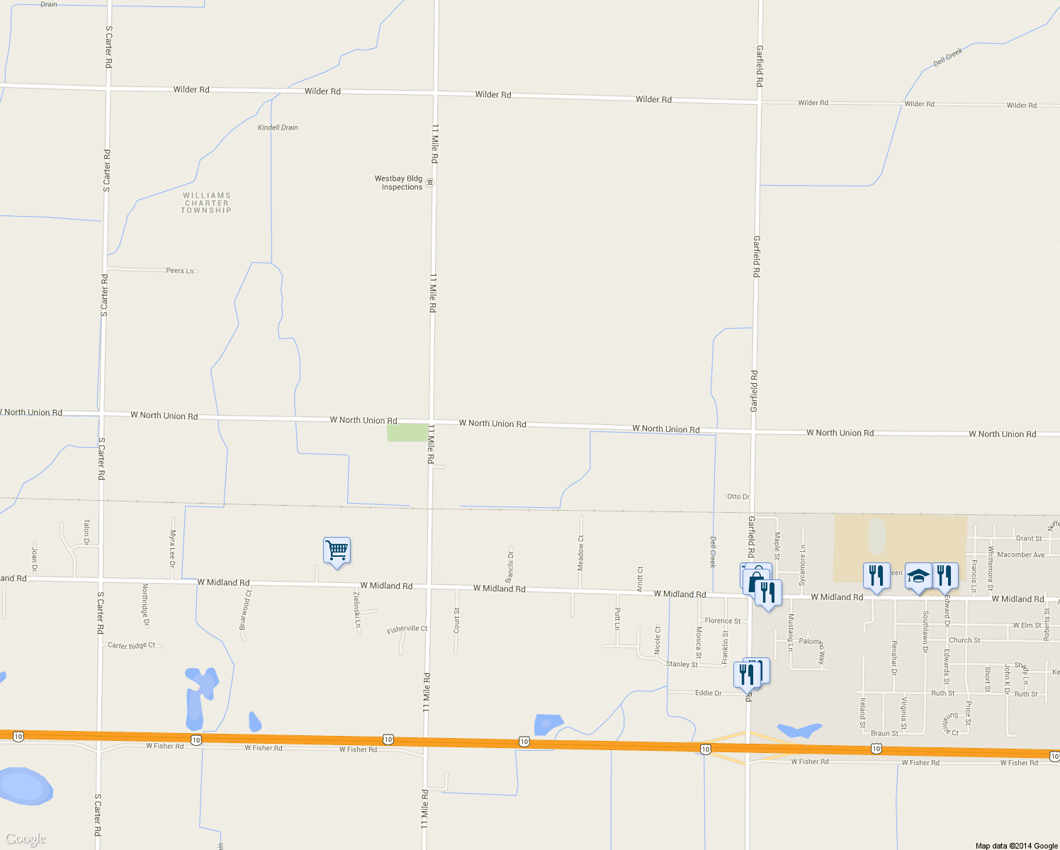 map of restaurants, bars, coffee shops, grocery stores, and more near 1053-1499 West North Union Road in Auburn