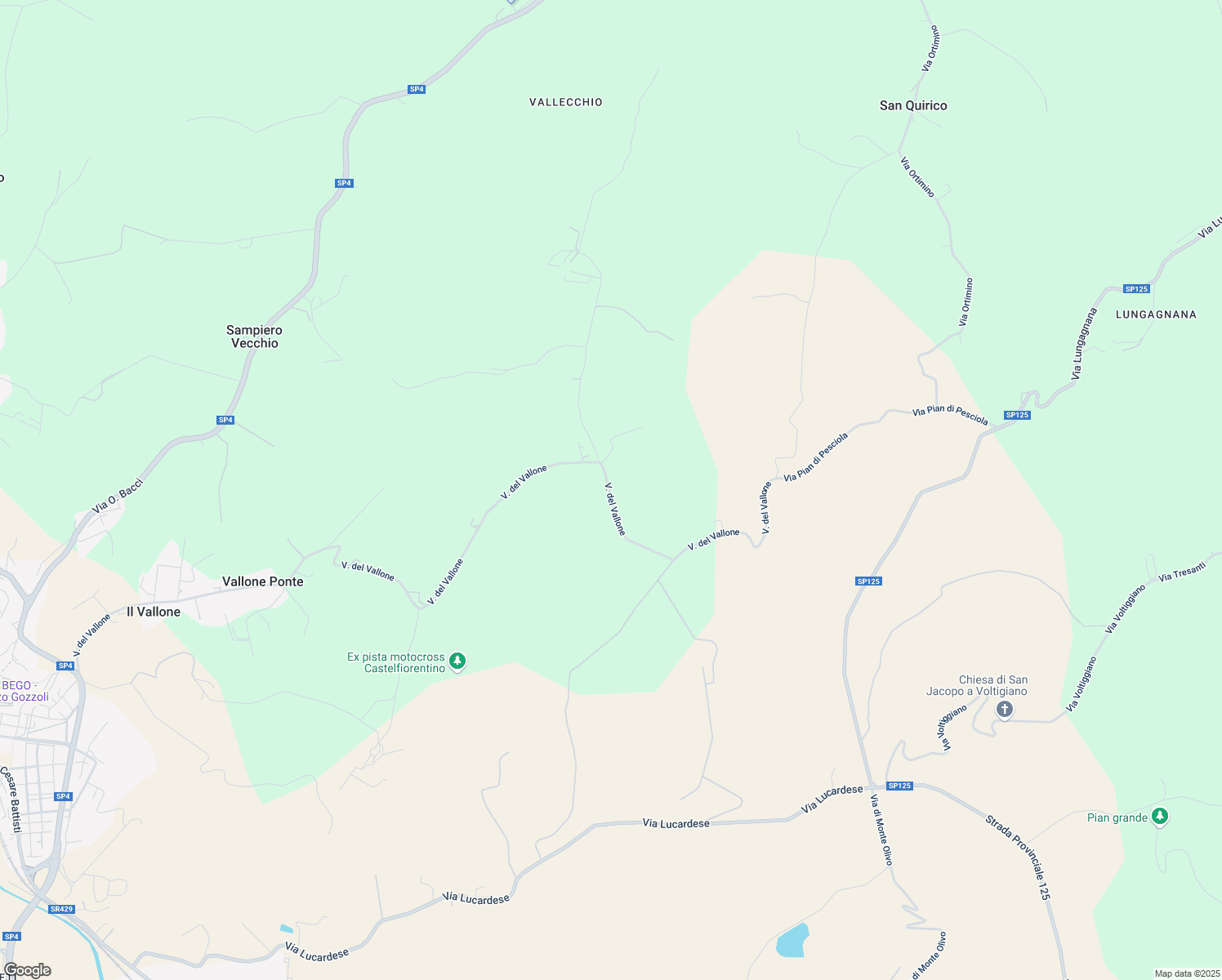 map of restaurants, bars, coffee shops, grocery stores, and more near 49 Via del Vallone in Città Metropolitana di Firenze