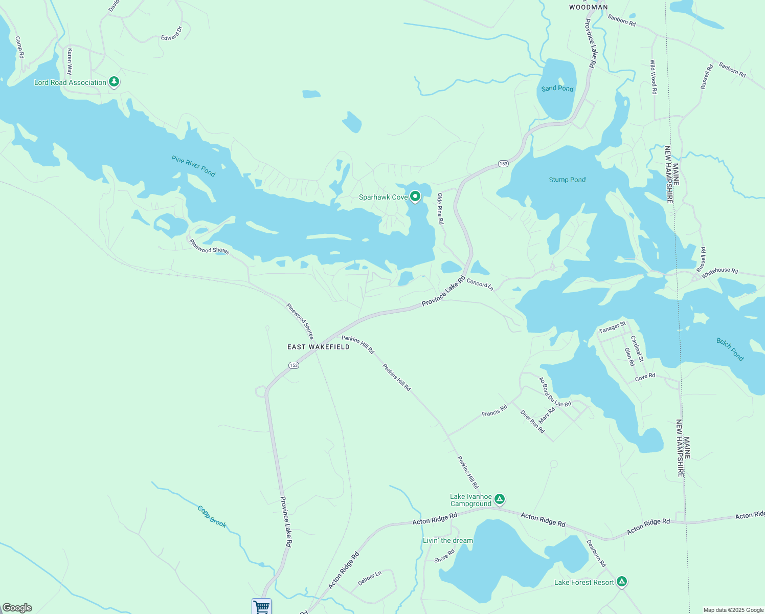 map of restaurants, bars, coffee shops, grocery stores, and more near 36 Highland Road in Wakefield