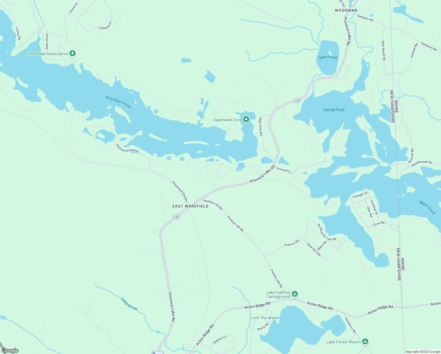 map of restaurants, bars, coffee shops, grocery stores, and more near 36 Highland Road in Wakefield