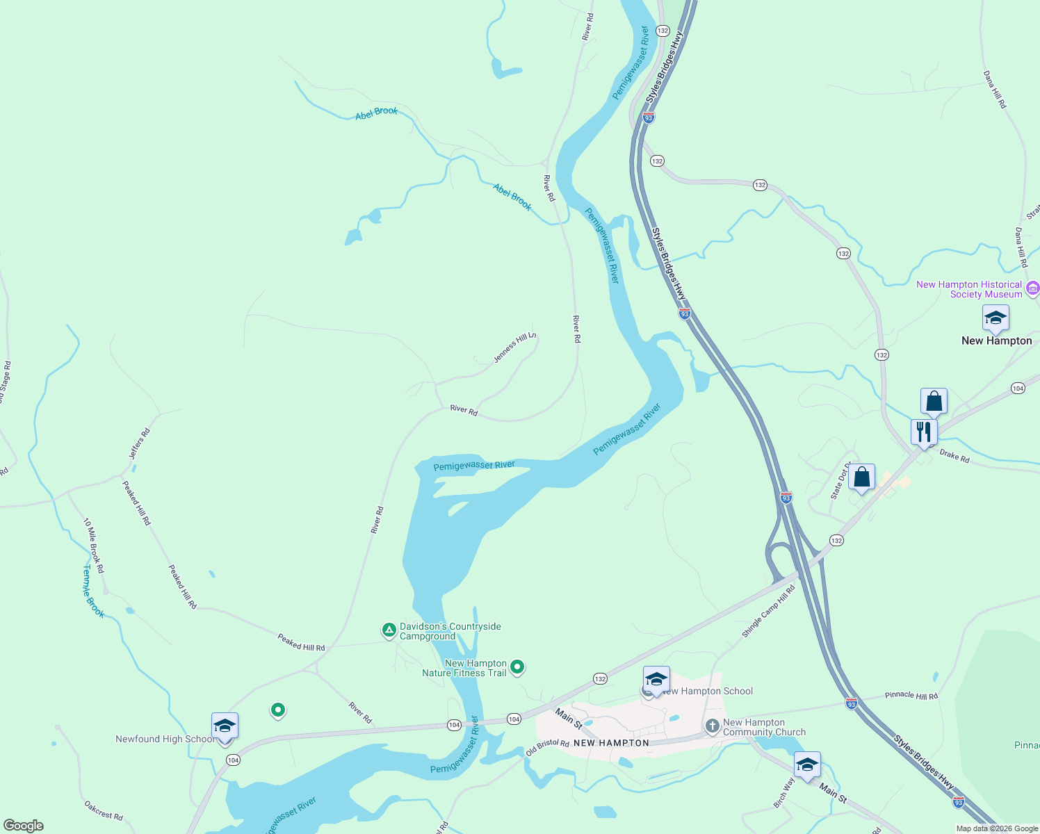 map of restaurants, bars, coffee shops, grocery stores, and more near 3900 River Road in Bristol