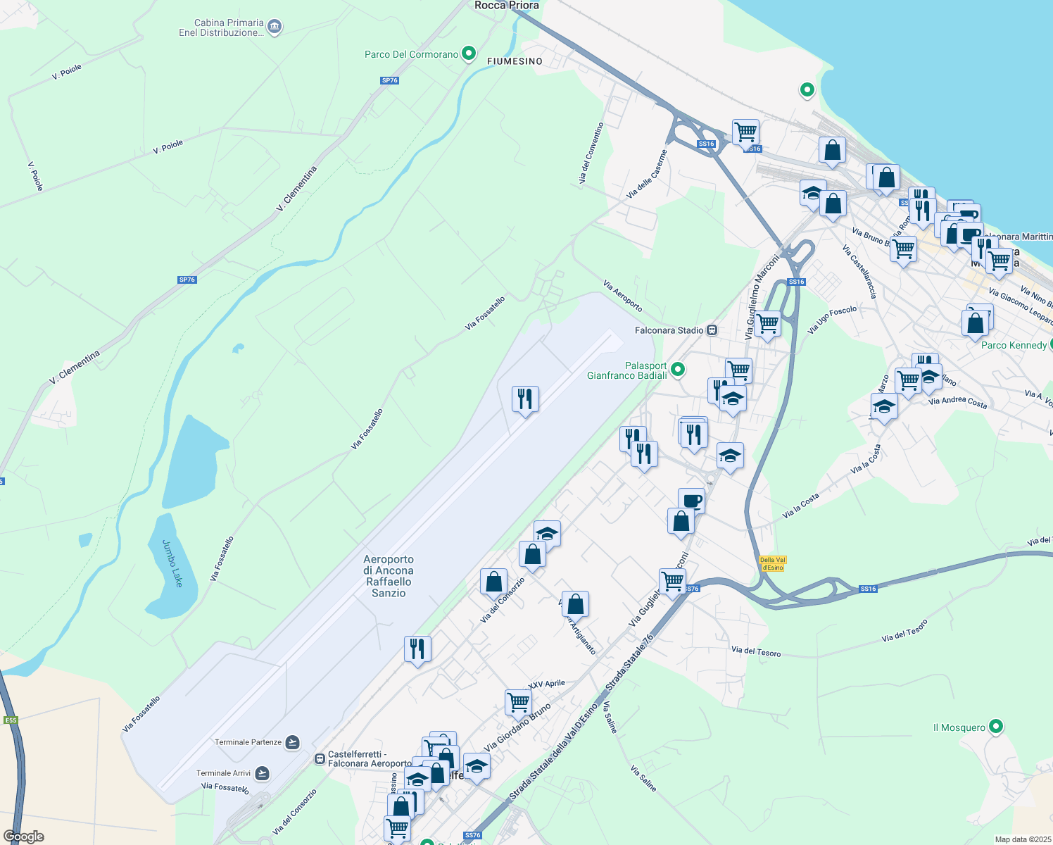 map of restaurants, bars, coffee shops, grocery stores, and more near in Province of Ancona