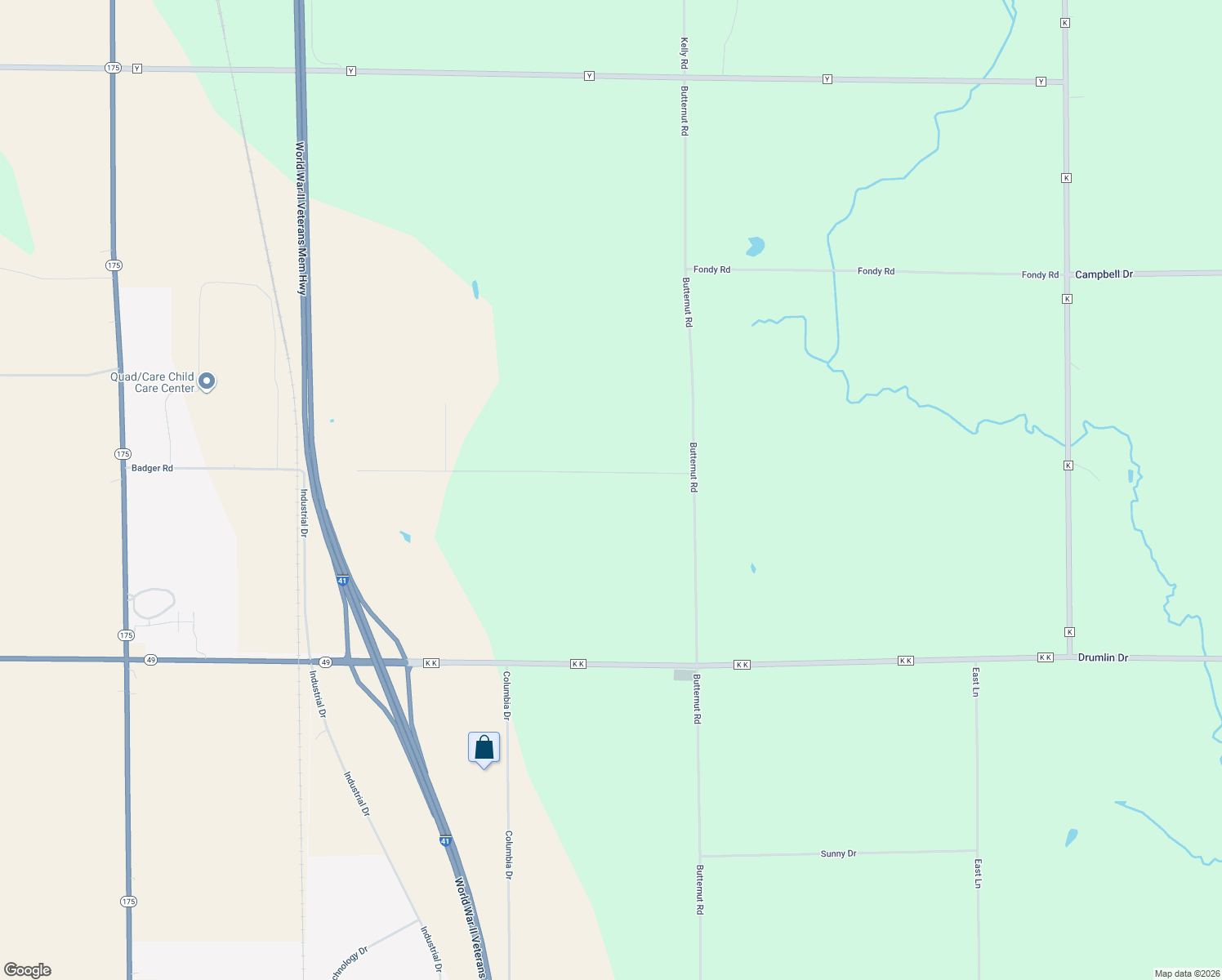 map of restaurants, bars, coffee shops, grocery stores, and more near W585 Badger Road in Lomira
