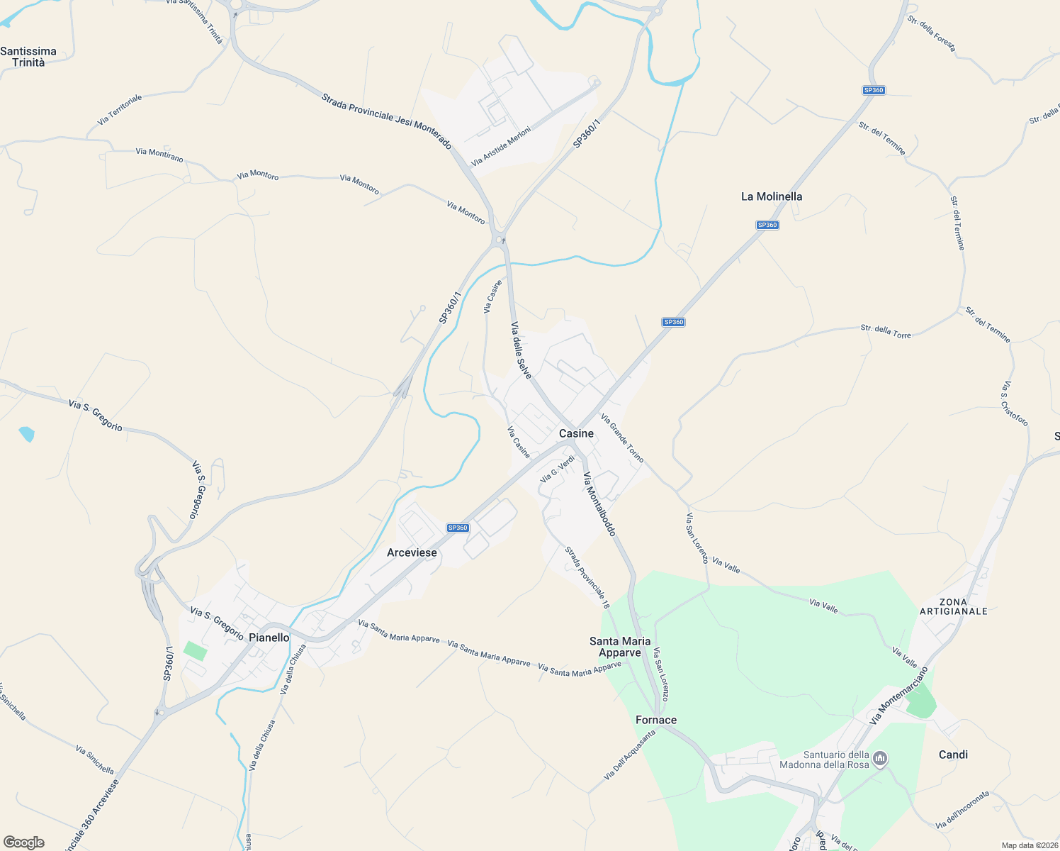 map of restaurants, bars, coffee shops, grocery stores, and more near 4B Via Don Orione in Casine