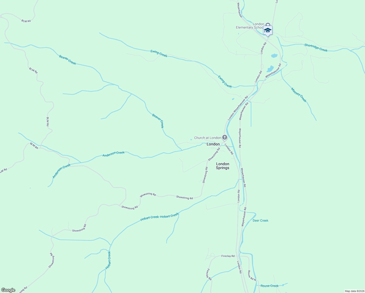 map of restaurants, bars, coffee shops, grocery stores, and more near 72792 Shoestring Road in Cottage Grove