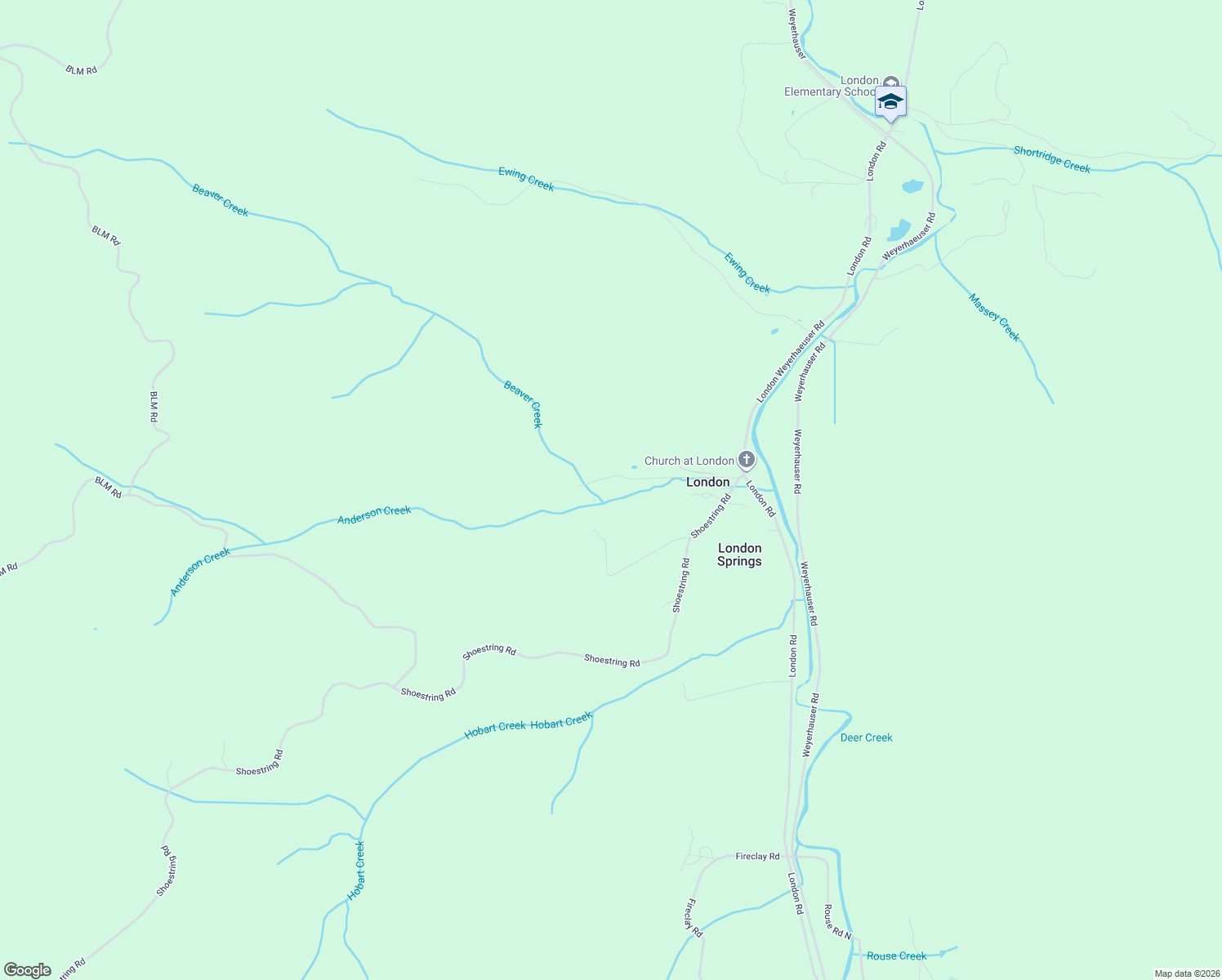 map of restaurants, bars, coffee shops, grocery stores, and more near 72792 Shoestring Road in Cottage Grove