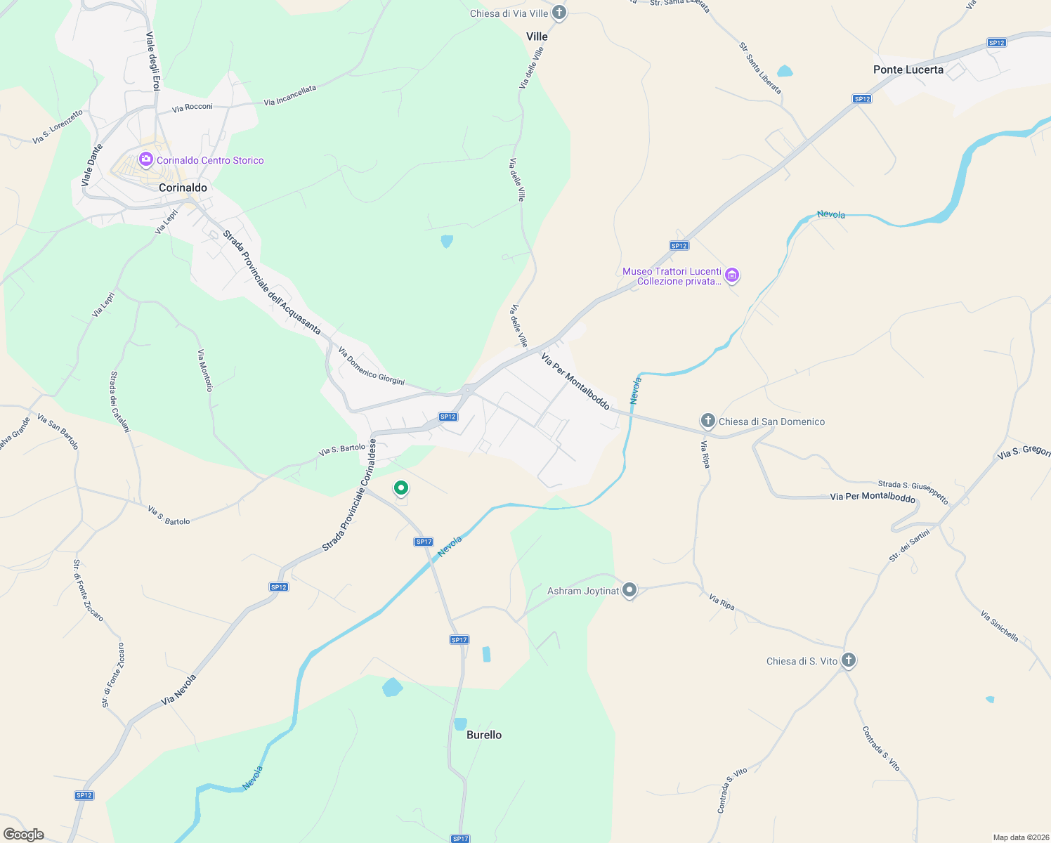 map of restaurants, bars, coffee shops, grocery stores, and more near 20 Viale Antonio Meucci in Corinaldo