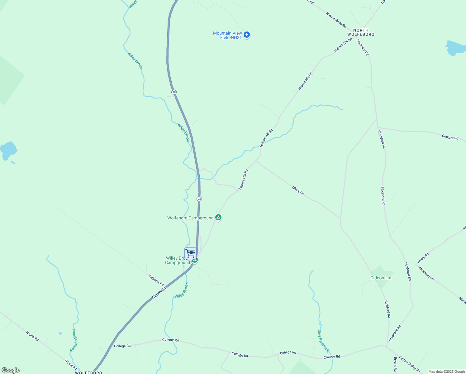 map of restaurants, bars, coffee shops, grocery stores, and more near 120 Haines Hill Road in Wolfeboro