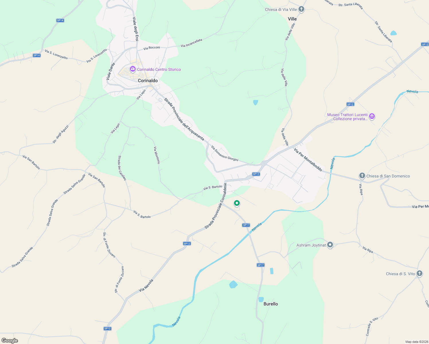 map of restaurants, bars, coffee shops, grocery stores, and more near 80 Viale della Murata in Corinaldo