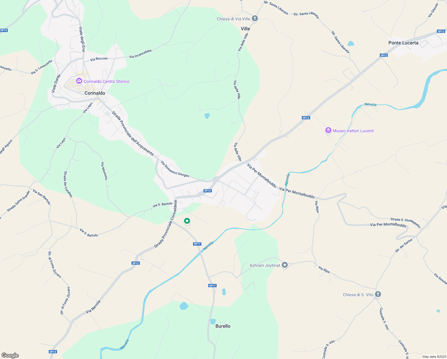 map of restaurants, bars, coffee shops, grocery stores, and more near 1 Via Passo del Turco in Corinaldo