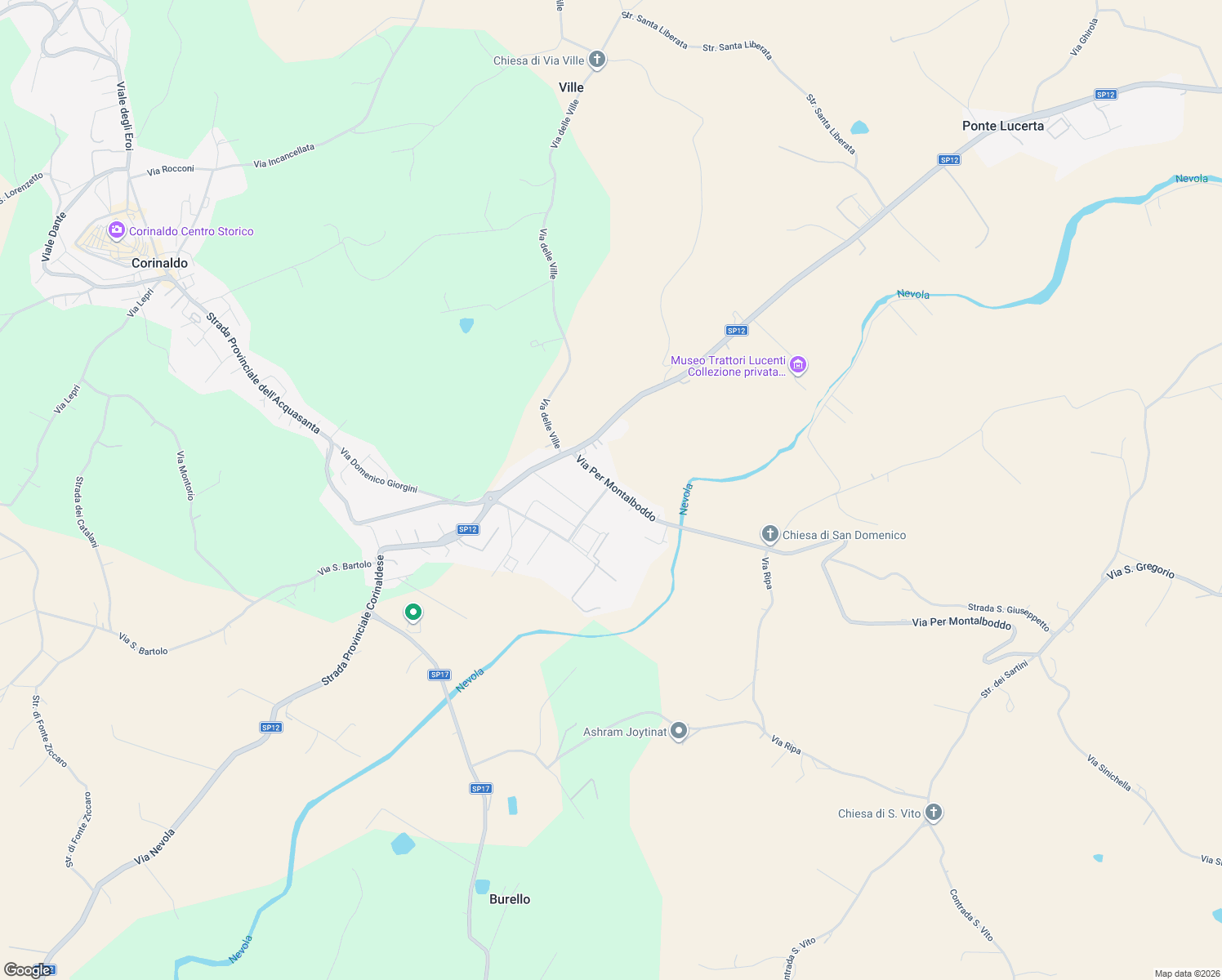 map of restaurants, bars, coffee shops, grocery stores, and more near 20 Via Antonio Meucci in Corinaldo