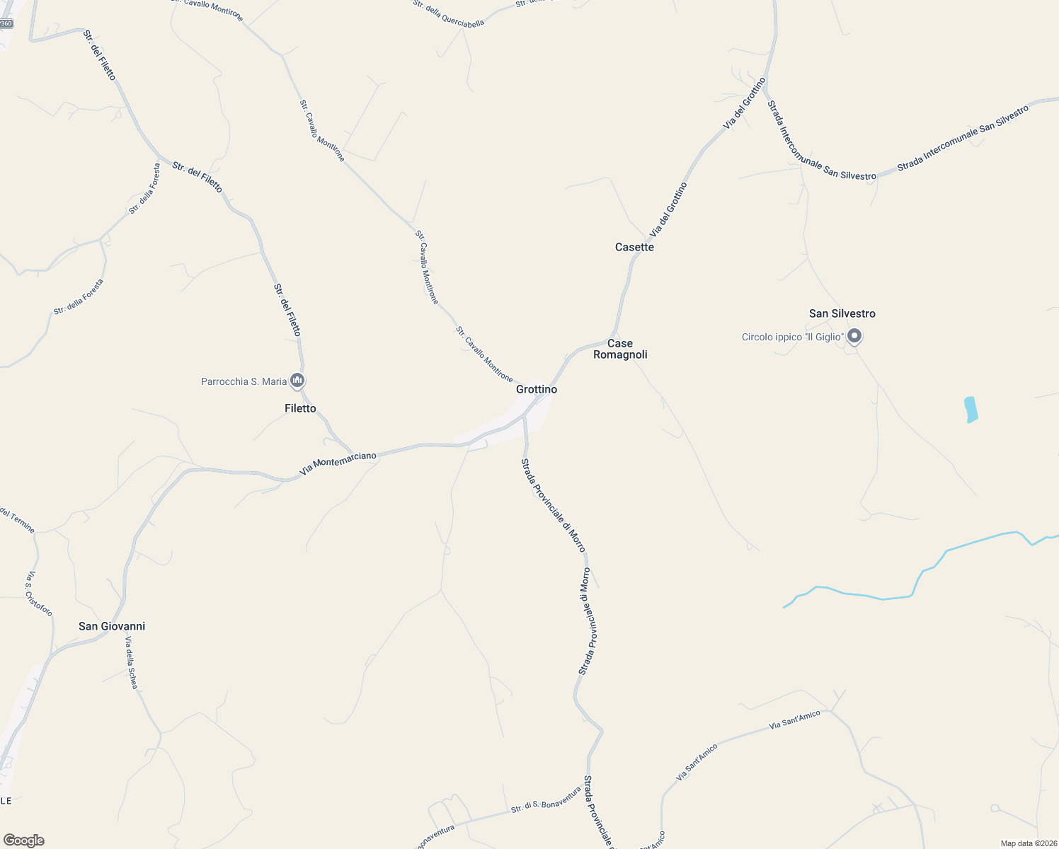 map of restaurants, bars, coffee shops, grocery stores, and more near 197 Via del Grottino in Grottino