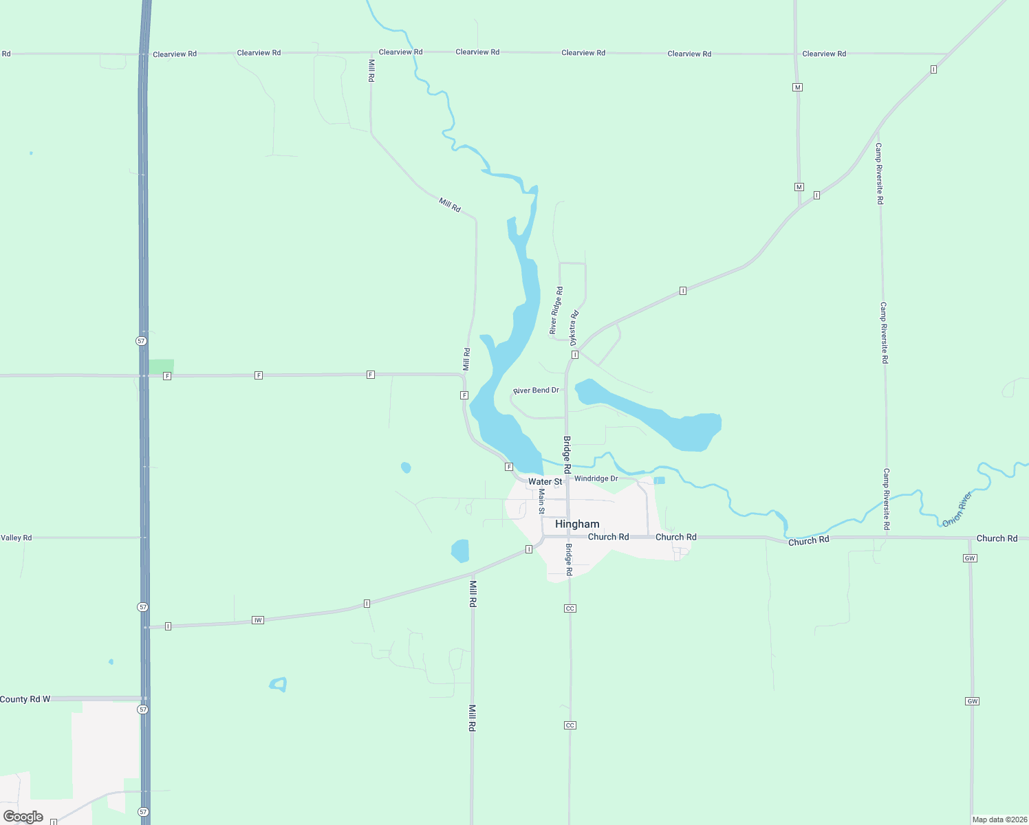 map of restaurants, bars, coffee shops, grocery stores, and more near W4441 River Bend Drive in Waldo