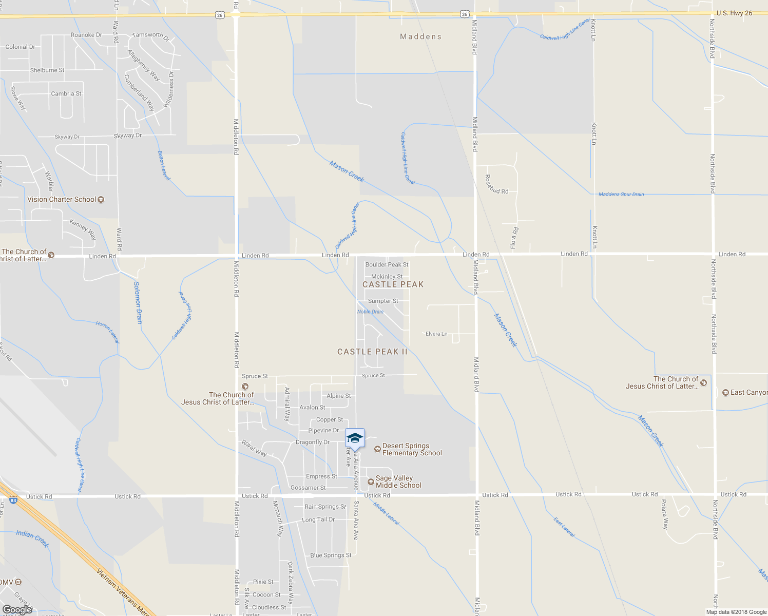 map of restaurants, bars, coffee shops, grocery stores, and more near 10392 Colorful Drive in Nampa