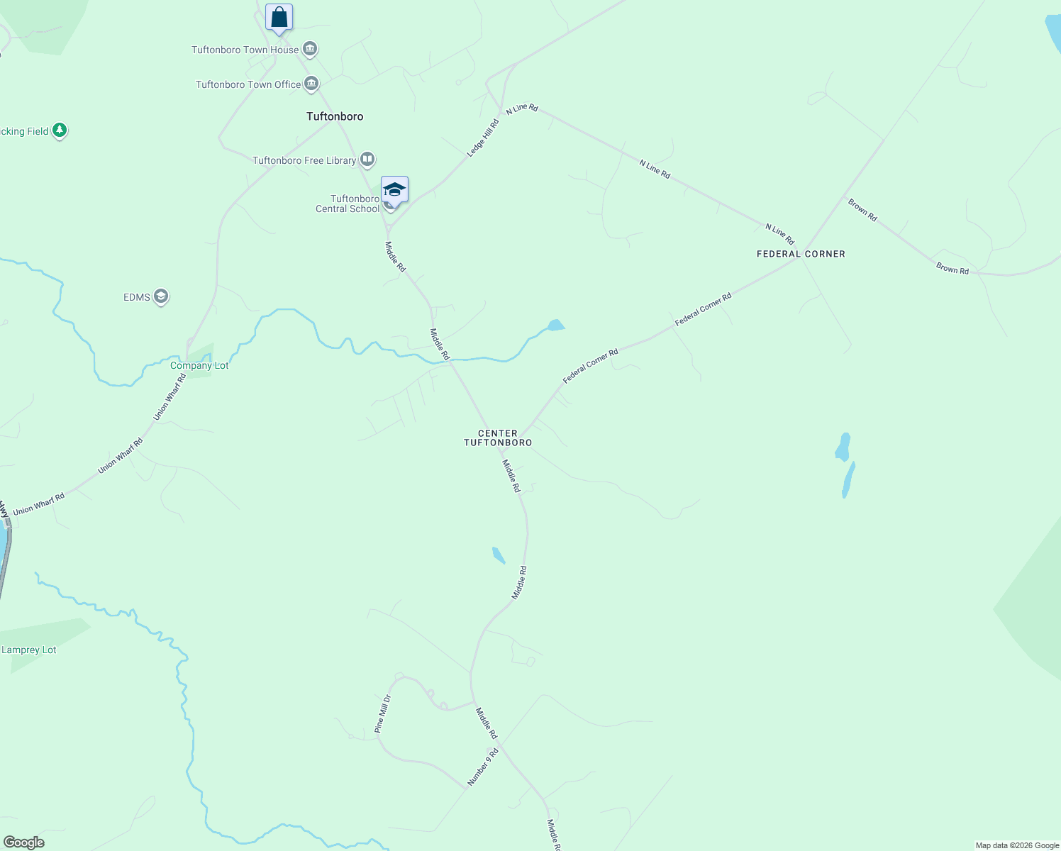 map of restaurants, bars, coffee shops, grocery stores, and more near 16 Federal Corner Road in Tuftonboro