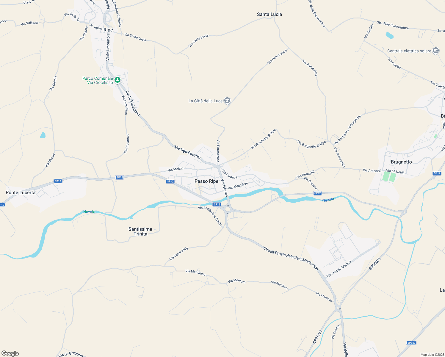 map of restaurants, bars, coffee shops, grocery stores, and more near 1 Via Nevola in Passo Ripe