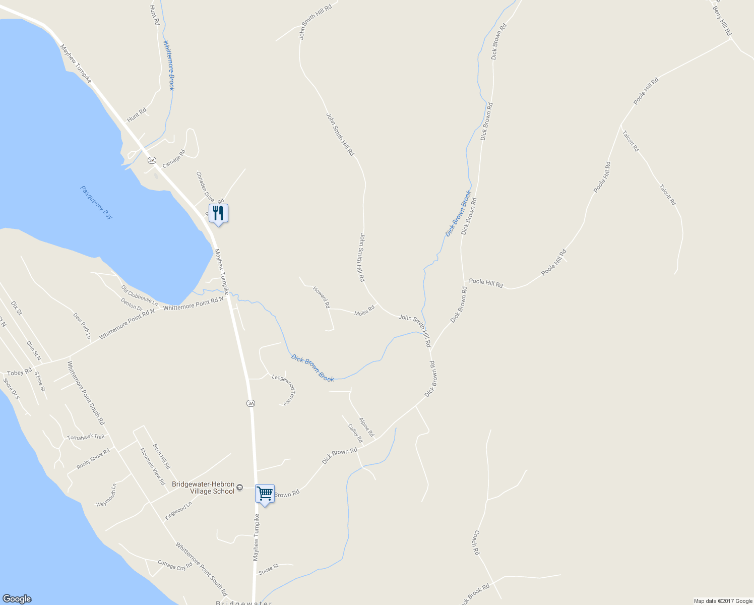 map of restaurants, bars, coffee shops, grocery stores, and more near 155 John Smith Hill Road in Bristol