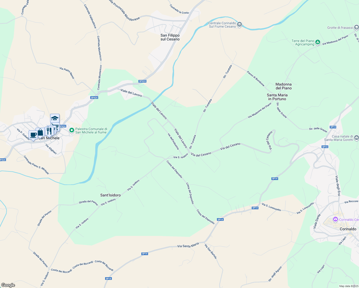map of restaurants, bars, coffee shops, grocery stores, and more near 1 via dell'industria in Provincia di Ancona