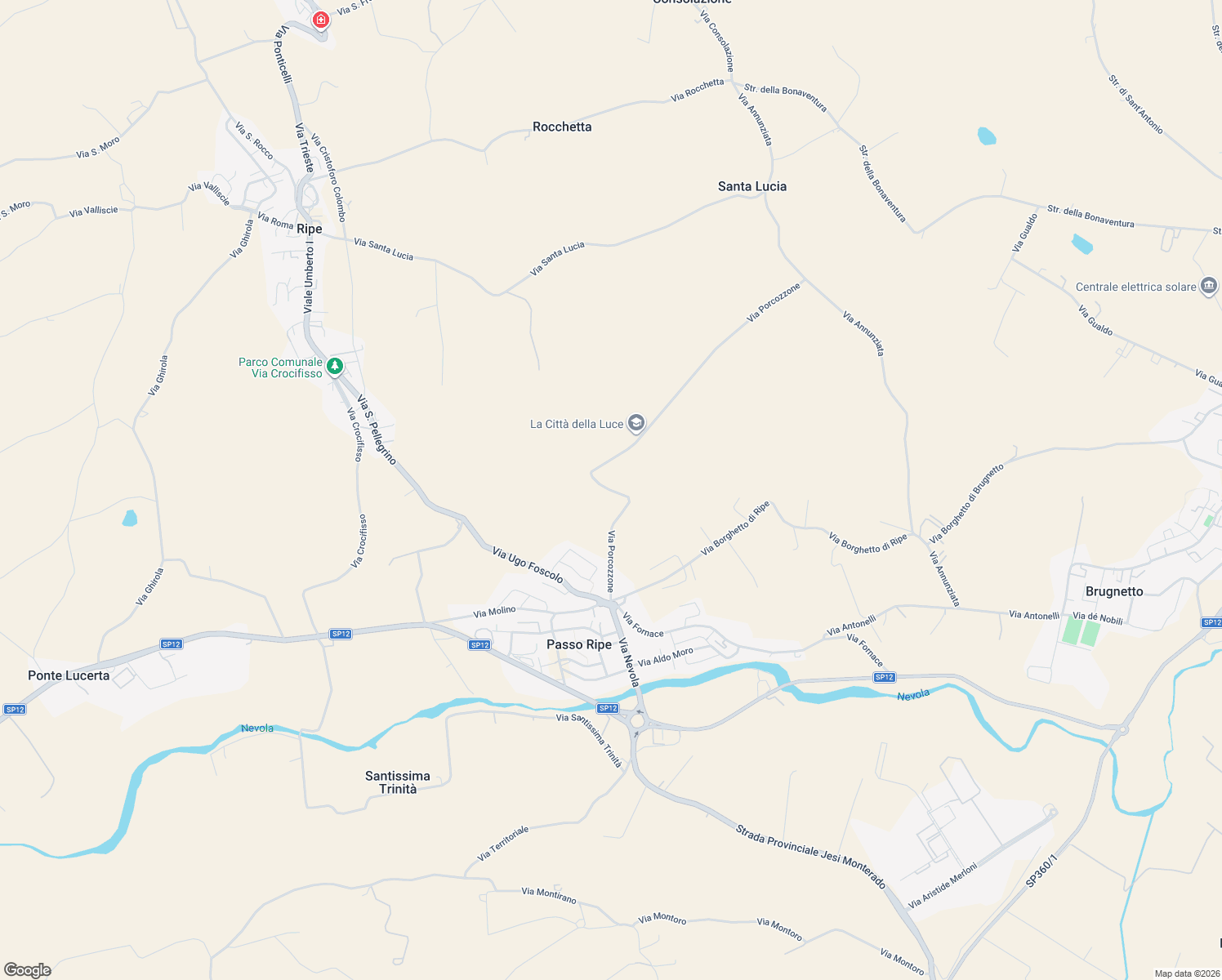 map of restaurants, bars, coffee shops, grocery stores, and more near 2 Via Fornace in Ripe