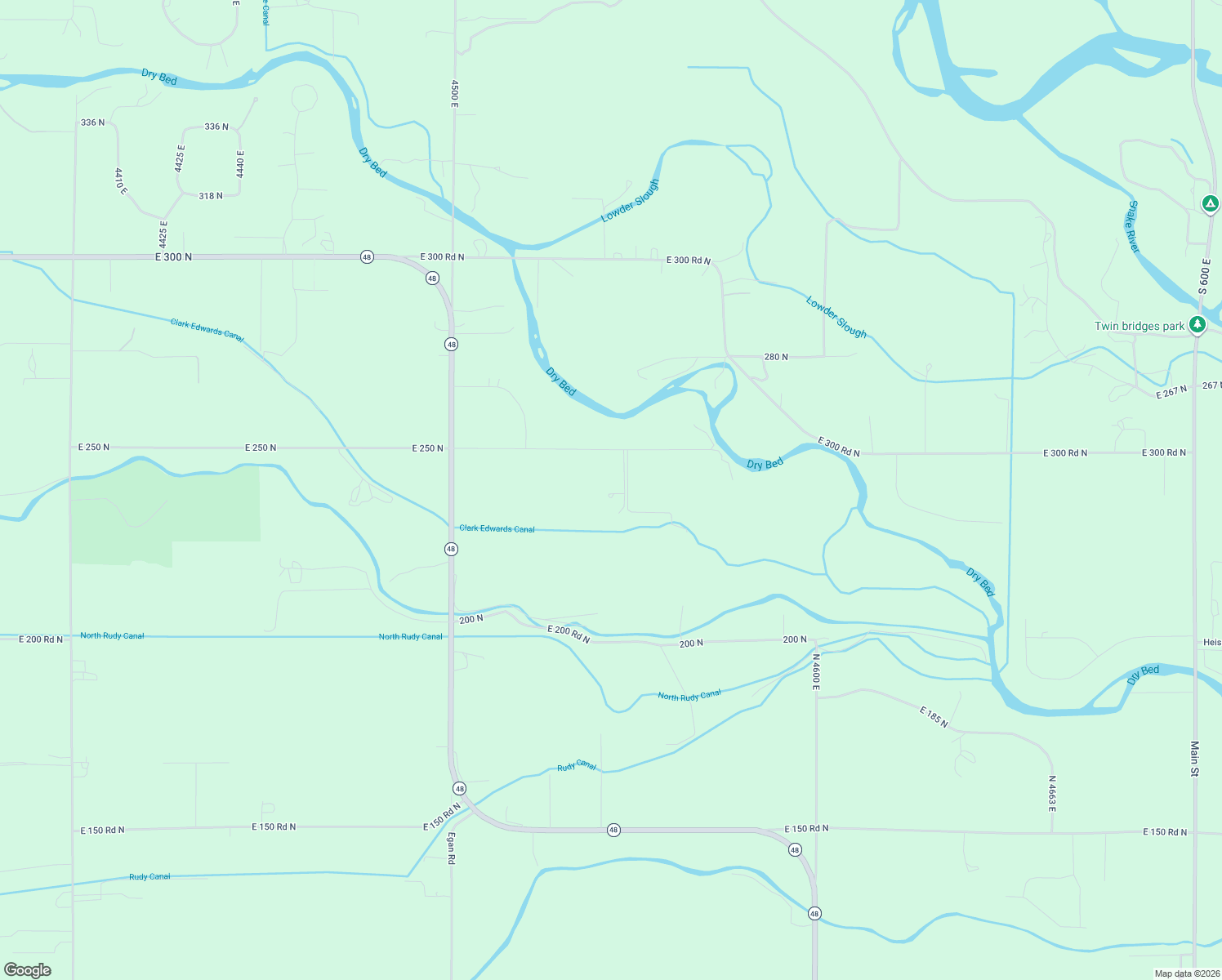 map of restaurants, bars, coffee shops, grocery stores, and more near 4548 East 250 North in Rigby