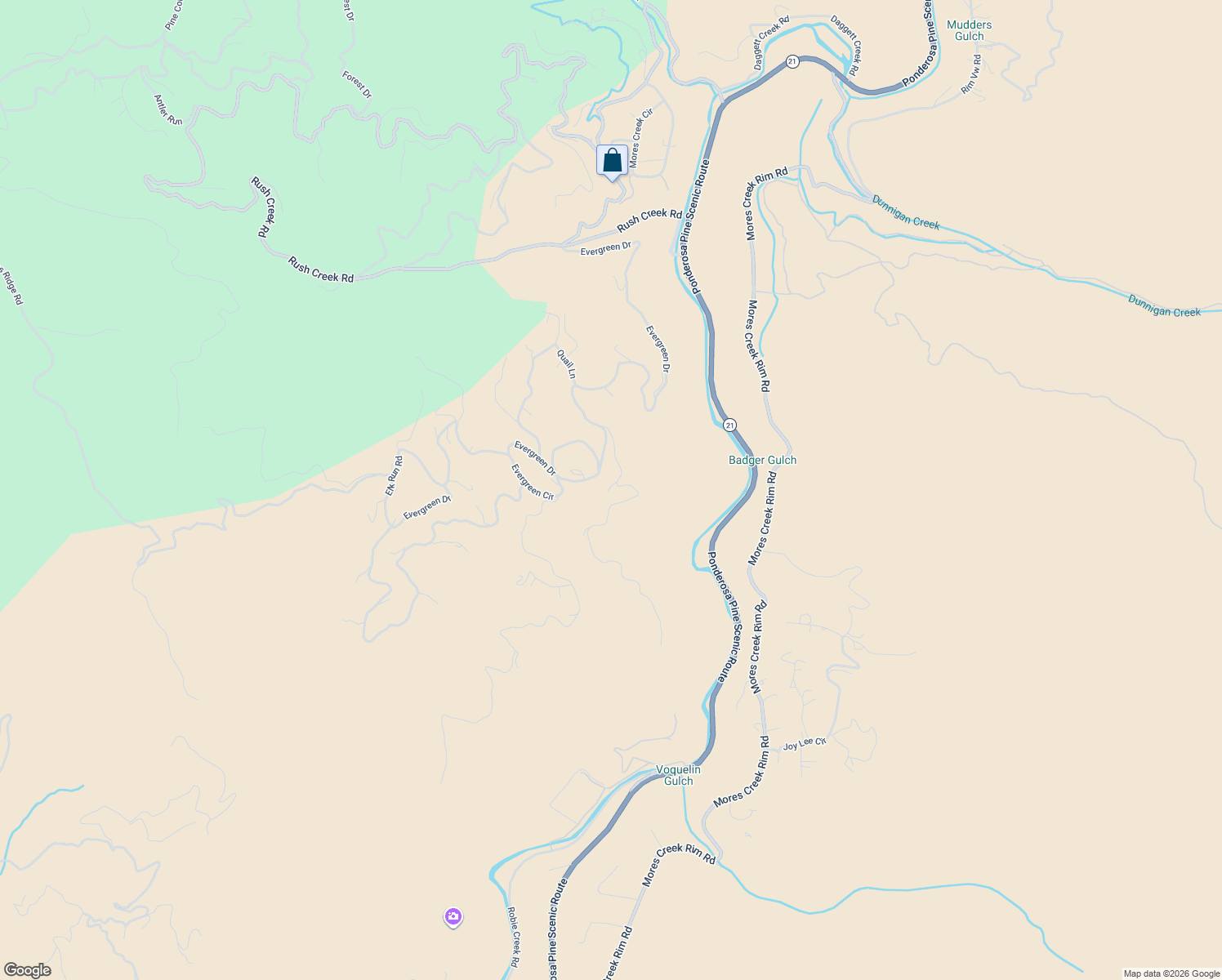 map of restaurants, bars, coffee shops, grocery stores, and more near 23 Chaparral Road in Boise