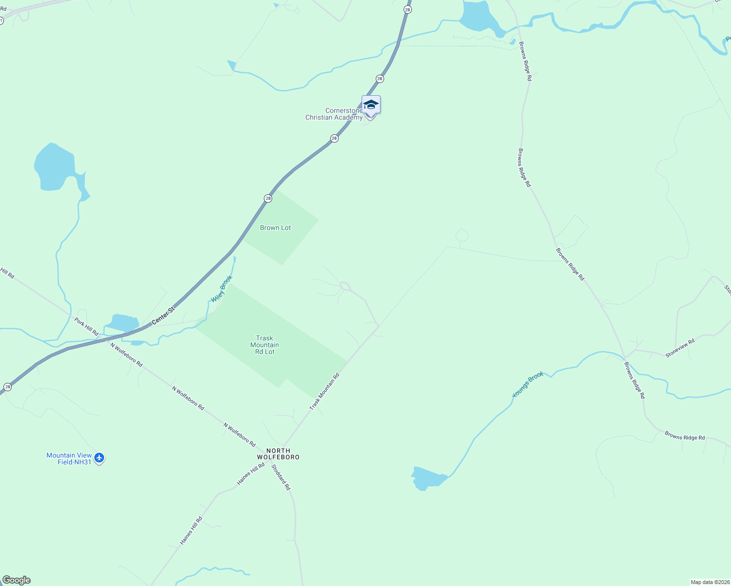 map of restaurants, bars, coffee shops, grocery stores, and more near 33 Upper Trask Mountain Road in Wolfeboro