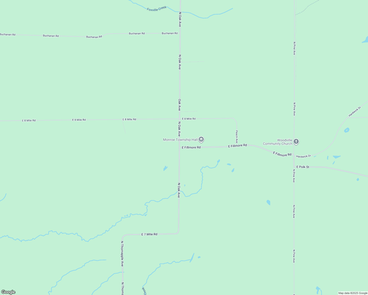 map of restaurants, bars, coffee shops, grocery stores, and more near 4030 East Fillmore Road in White Cloud