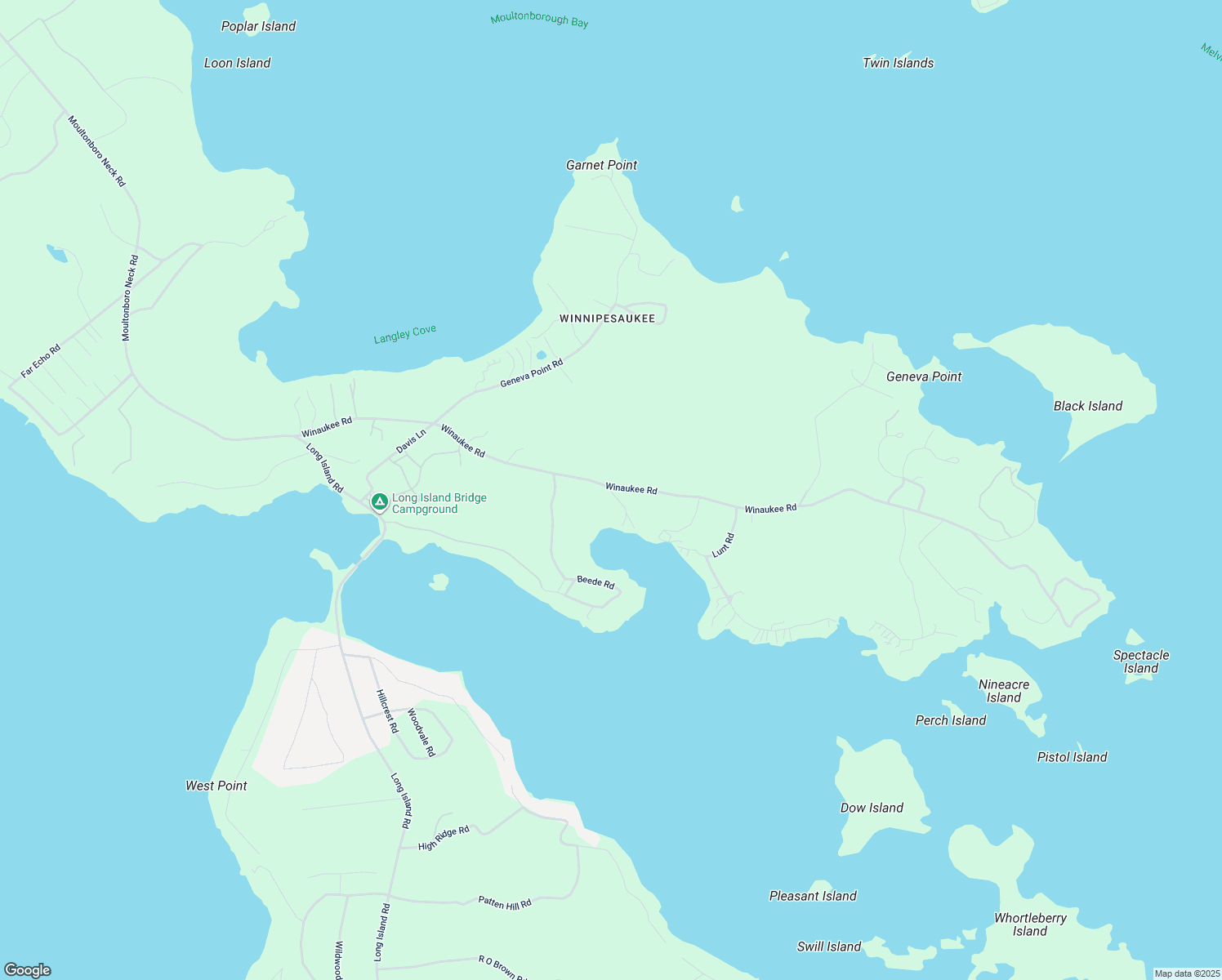 map of restaurants, bars, coffee shops, grocery stores, and more near 15 Belden Road in Moultonborough