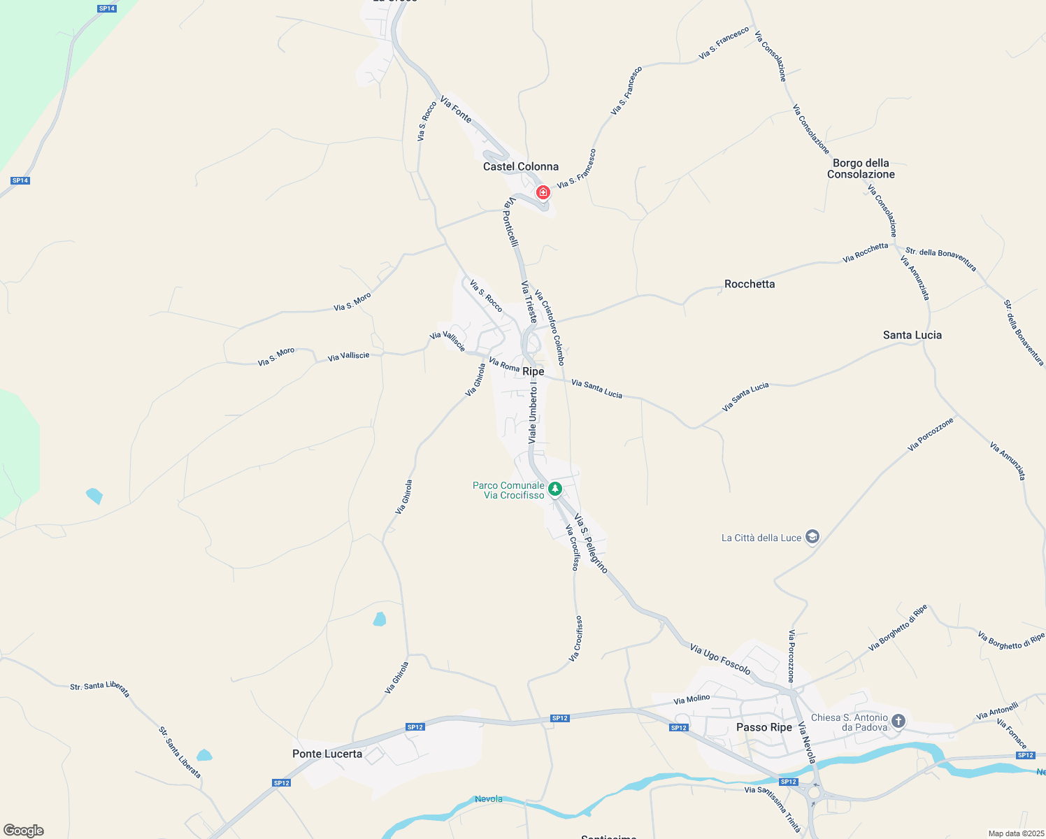 map of restaurants, bars, coffee shops, grocery stores, and more near 3 Via G. Rossini in Ripe