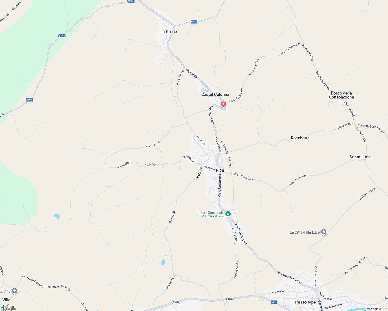 map of restaurants, bars, coffee shops, grocery stores, and more near 12 Via Mattei in Ripe