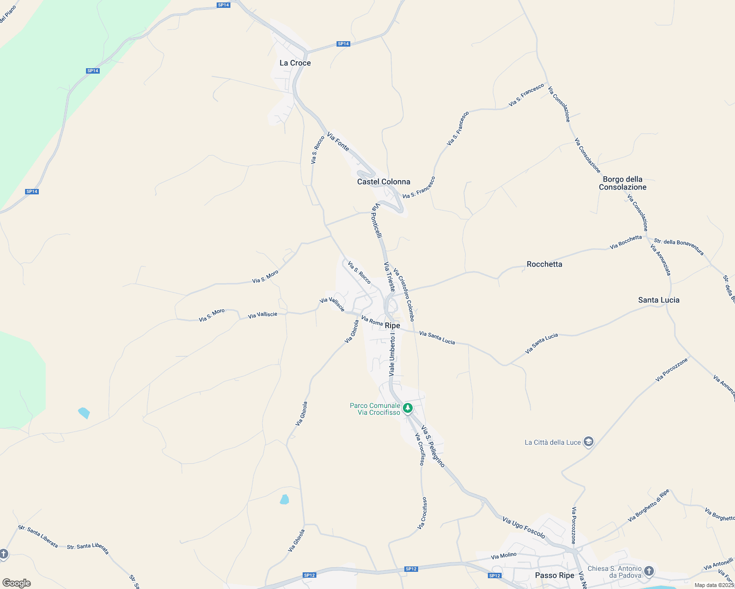 map of restaurants, bars, coffee shops, grocery stores, and more near Via Medi in Ripe