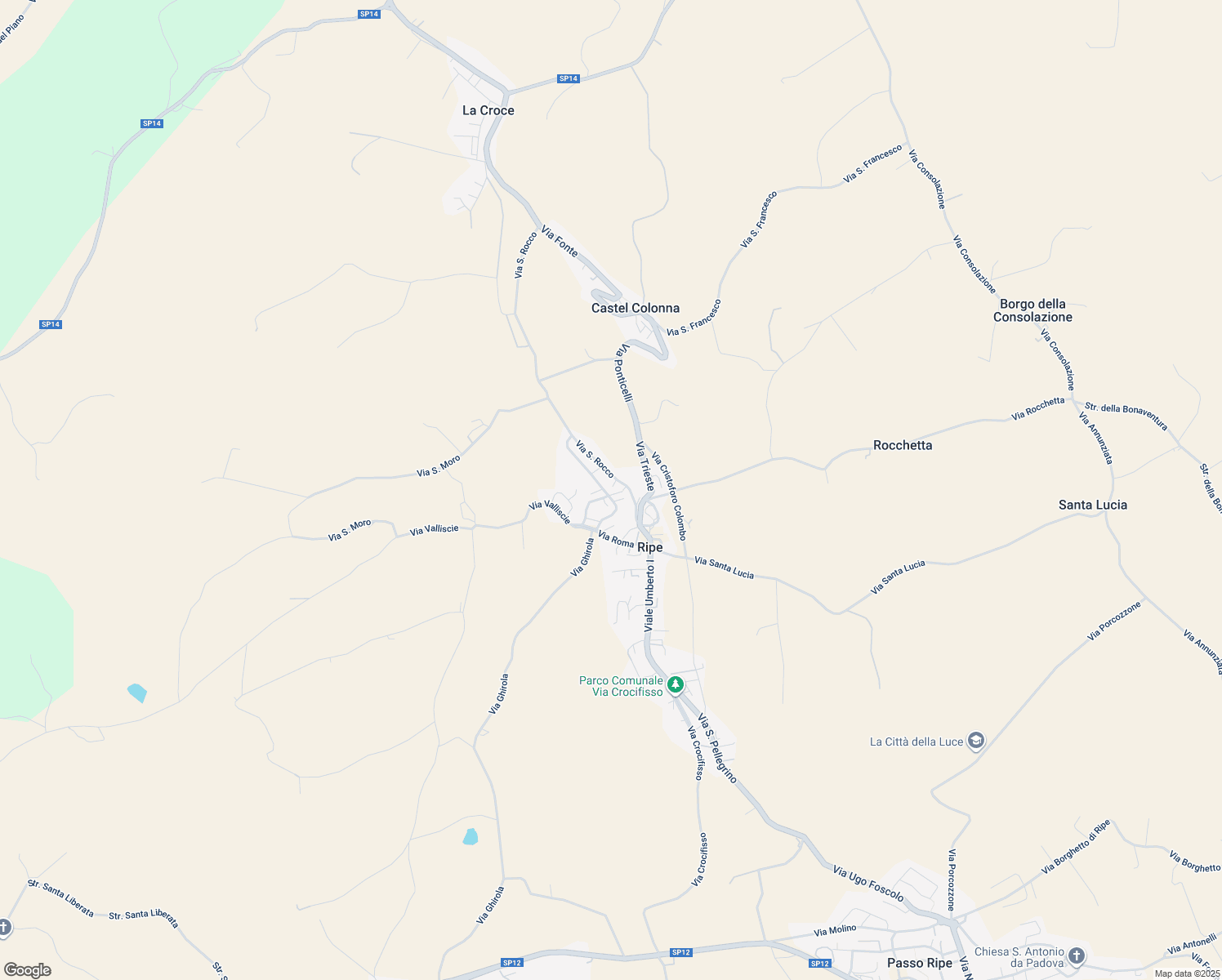 map of restaurants, bars, coffee shops, grocery stores, and more near Via Medi in Ripe