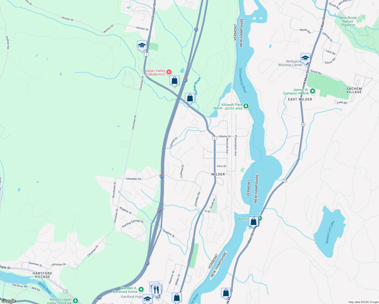 map of restaurants, bars, coffee shops, grocery stores, and more near 117 Perkins Place in Hartford