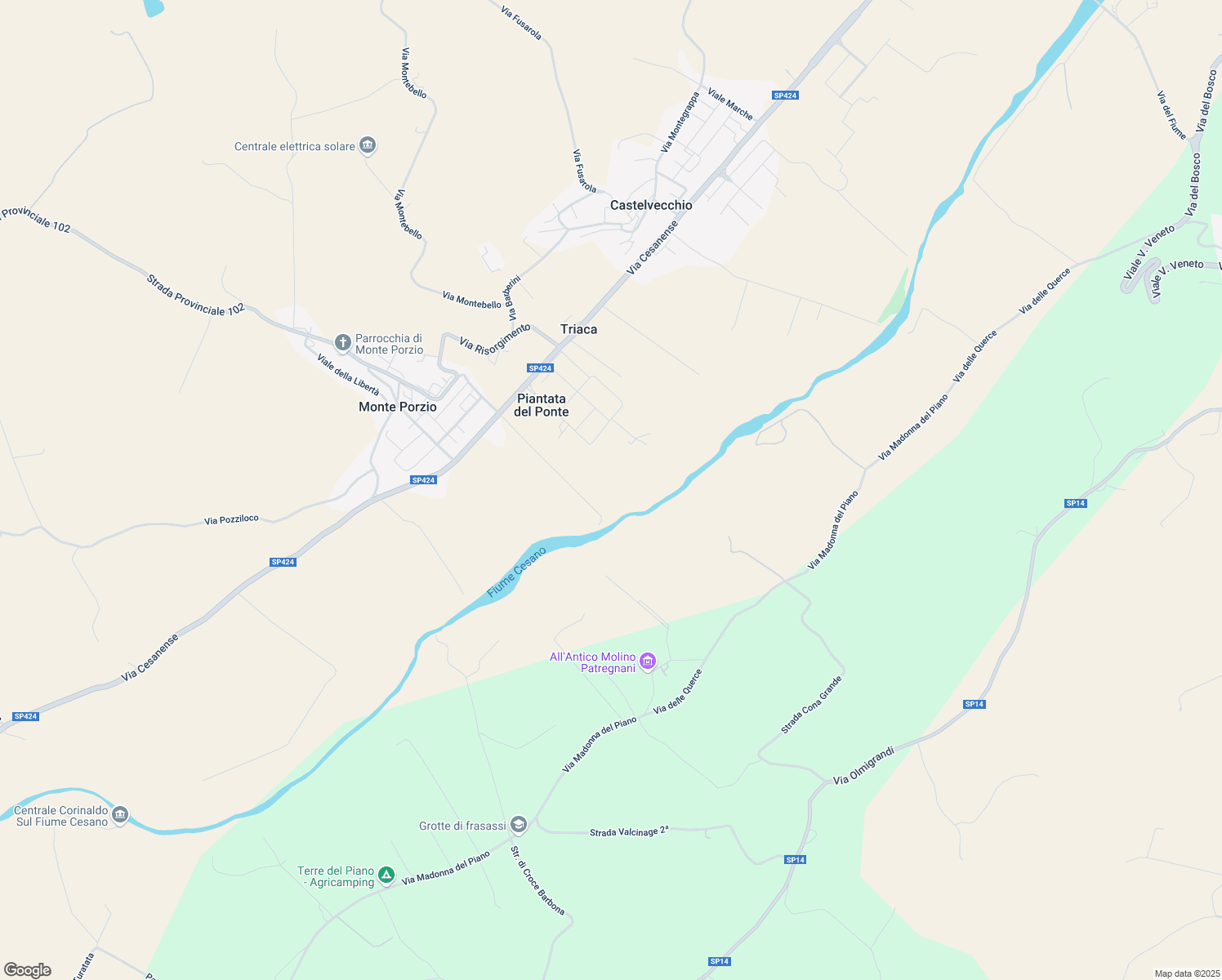 map of restaurants, bars, coffee shops, grocery stores, and more near 5 Via del Molino in Provincia di Pesaro e Urbino