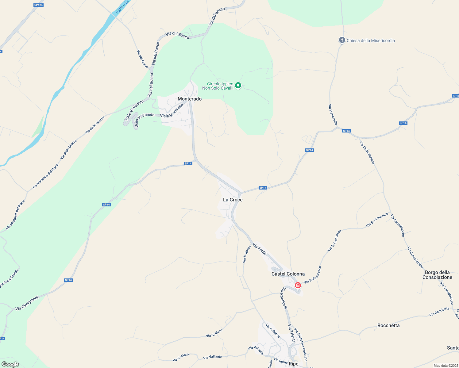 map of restaurants, bars, coffee shops, grocery stores, and more near 41 Via Croce in La Croce