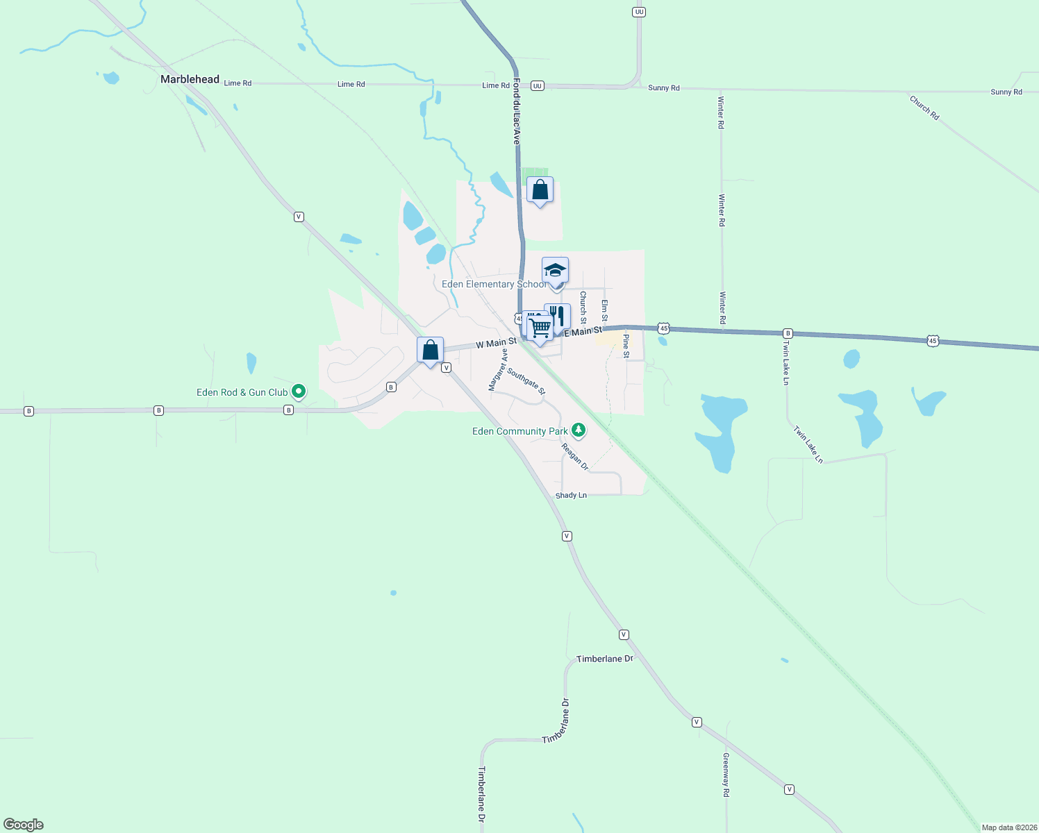 map of restaurants, bars, coffee shops, grocery stores, and more near 107 J P Court in Eden