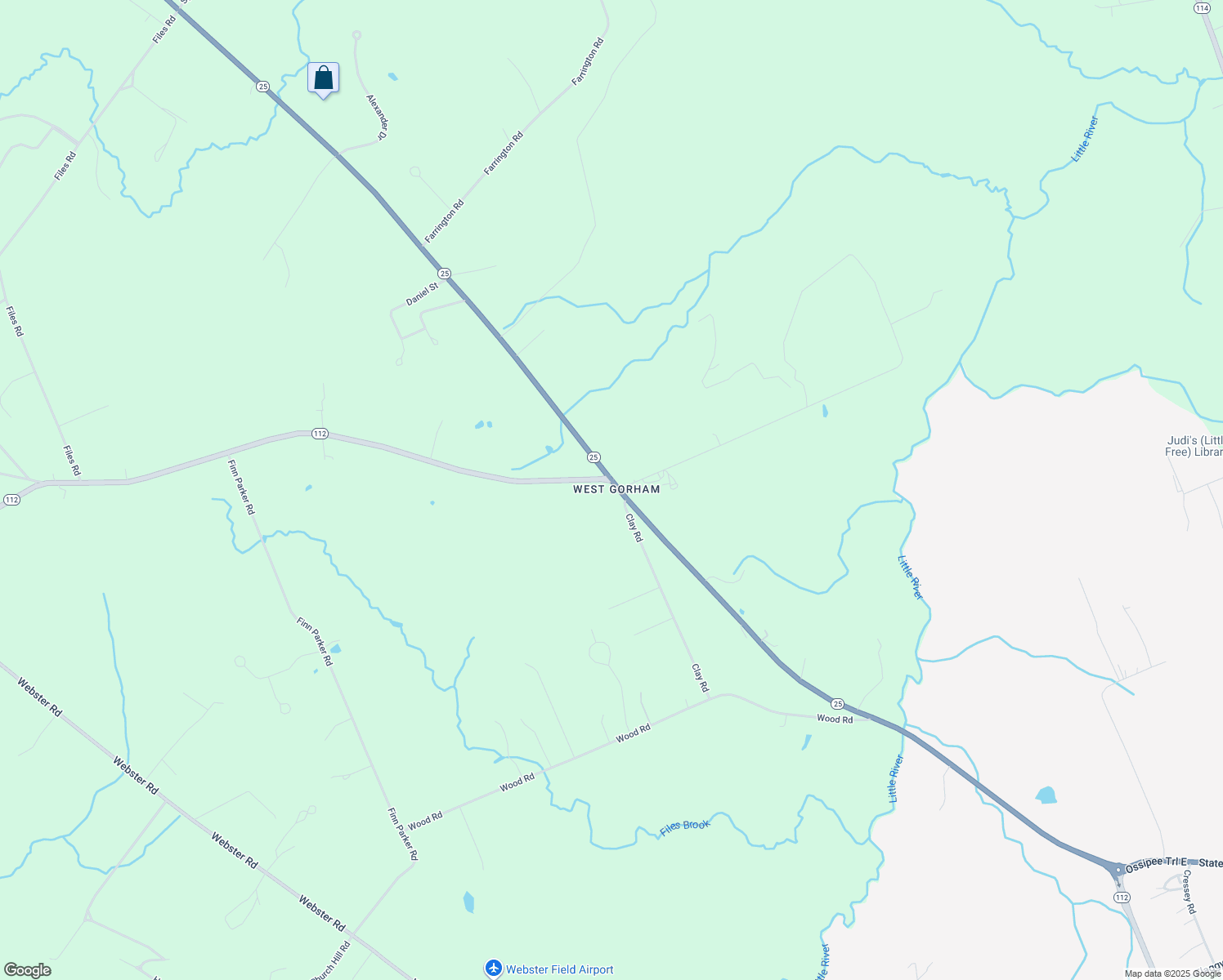 map of restaurants, bars, coffee shops, grocery stores, and more near 200 Ossipee Trail East in Gorham