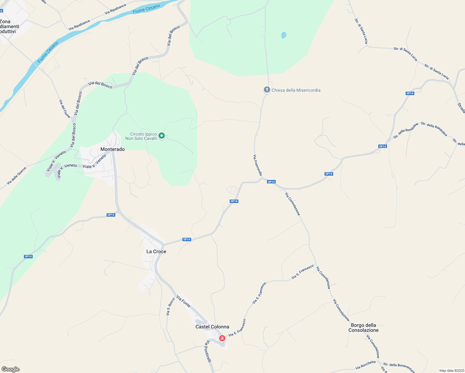 map of restaurants, bars, coffee shops, grocery stores, and more near 13 Via Giovanni Falcone in Provincia di Ancona