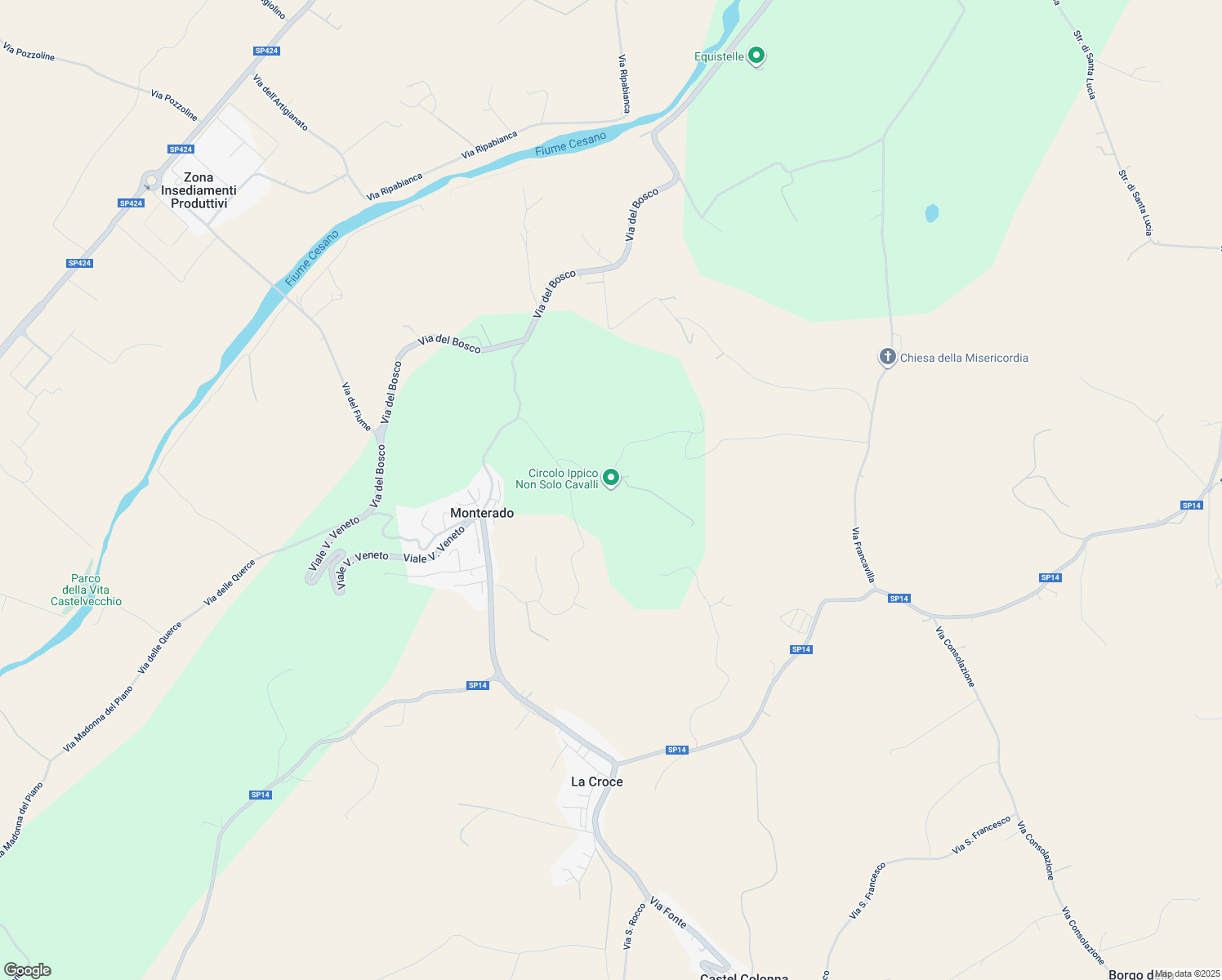 map of restaurants, bars, coffee shops, grocery stores, and more near Via Fuori Il Fosso in Provincia di Ancona