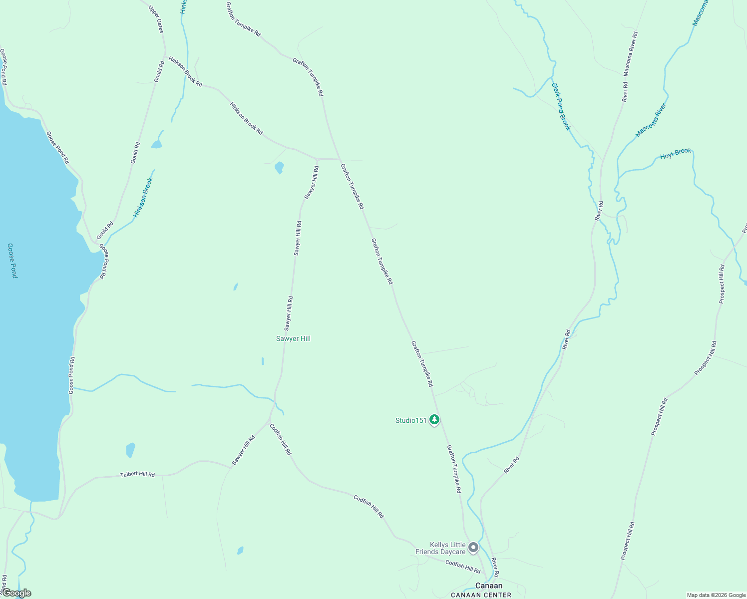 map of restaurants, bars, coffee shops, grocery stores, and more near 275 Grafton Turnpike Road in Canaan