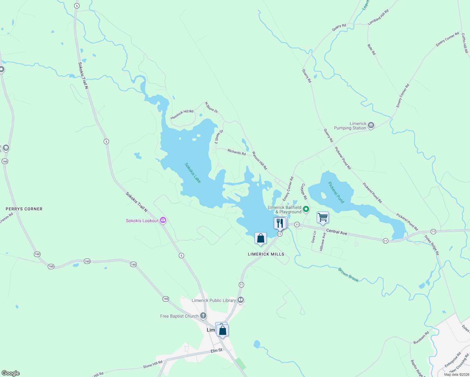 map of restaurants, bars, coffee shops, grocery stores, and more near 3 Perkins Way in Limerick