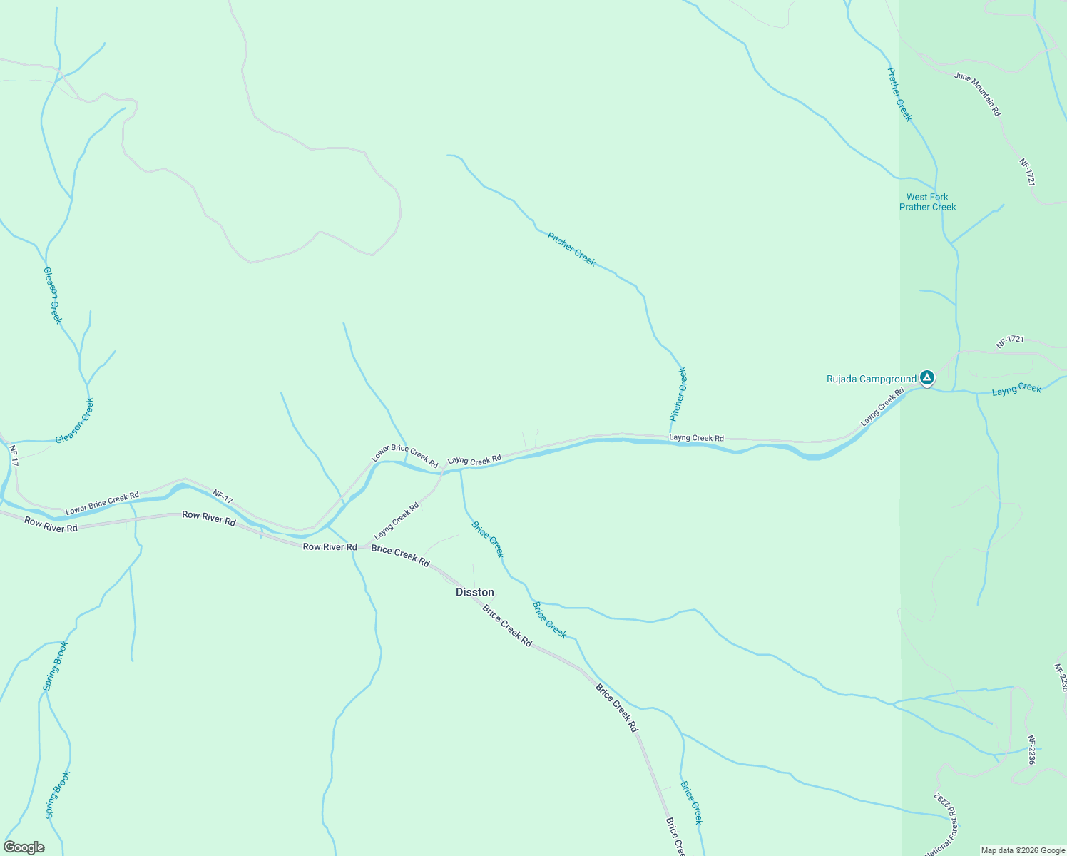 map of restaurants, bars, coffee shops, grocery stores, and more near 39935 Layng Creek Road in Dorena