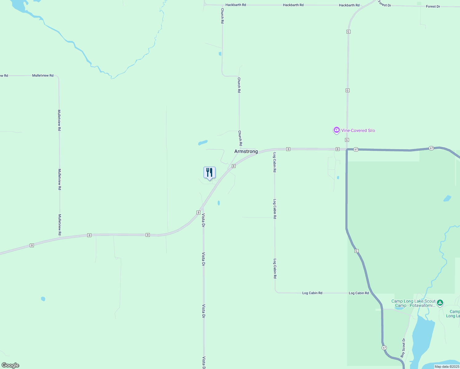 map of restaurants, bars, coffee shops, grocery stores, and more near N4584 Fuzzy Ln in Campbellsport