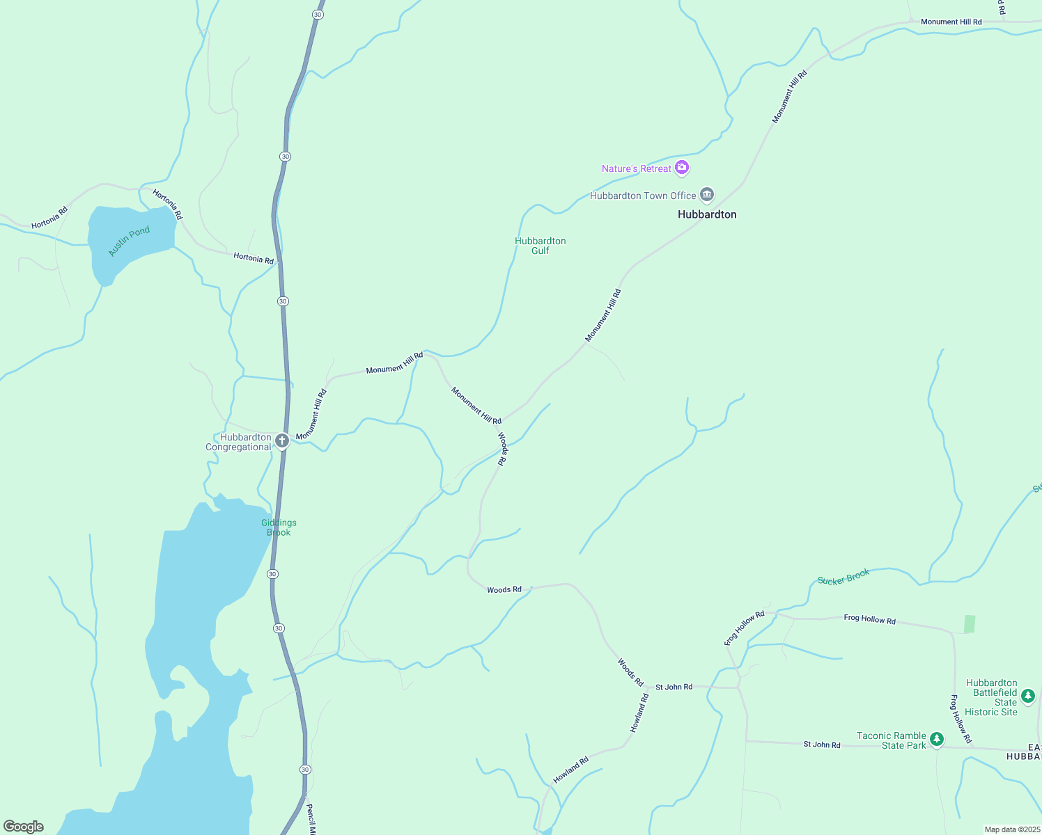 map of restaurants, bars, coffee shops, grocery stores, and more near 948 Monument Hill Road in Castleton