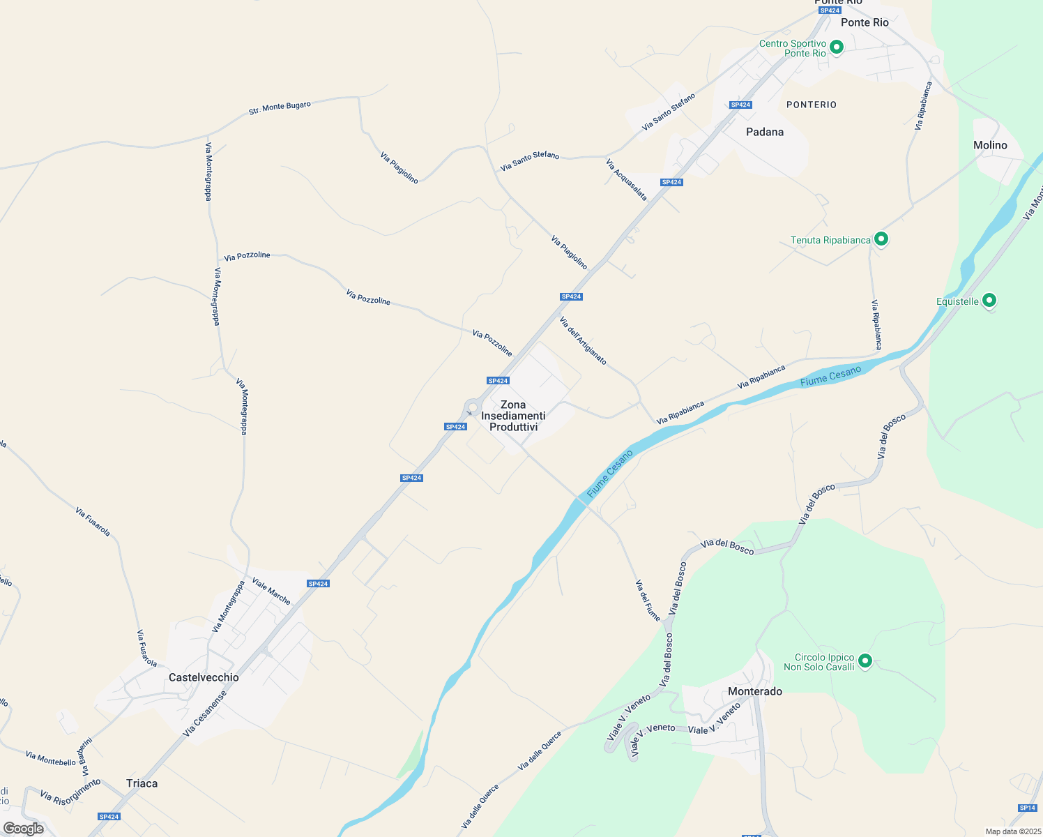 map of restaurants, bars, coffee shops, grocery stores, and more near 6 Via del Lavoro in Zona Insediamenti Produttivi