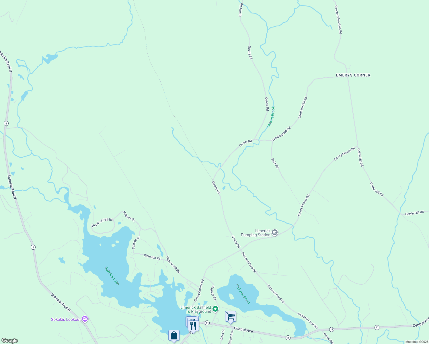 map of restaurants, bars, coffee shops, grocery stores, and more near 145 Quarry Road in Limerick