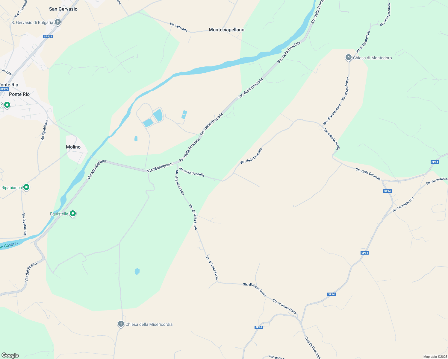 map of restaurants, bars, coffee shops, grocery stores, and more near 120 Strada della Donnella in Provincia di Ancona