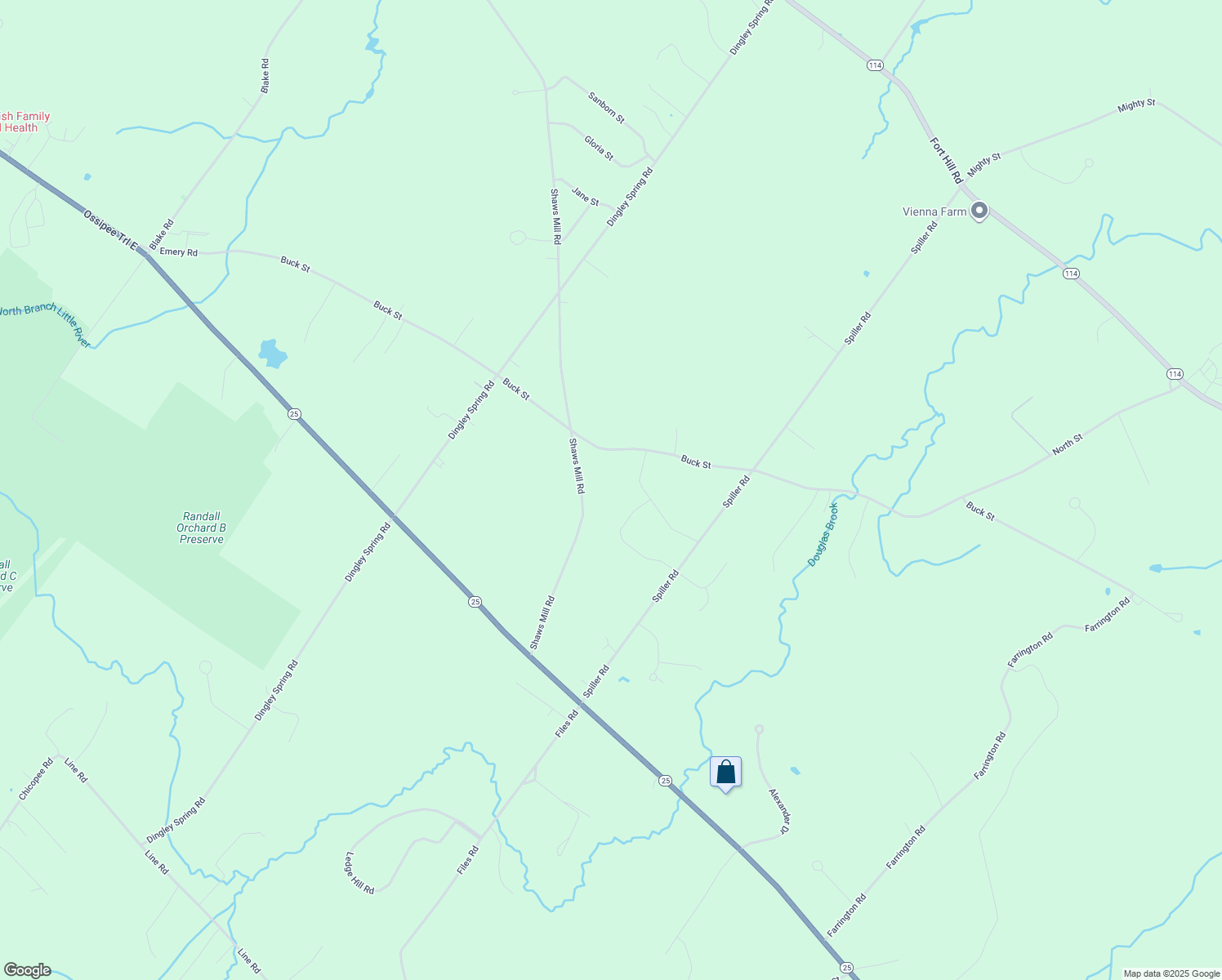 map of restaurants, bars, coffee shops, grocery stores, and more near 51 Shaws Mill Rd in Gorham