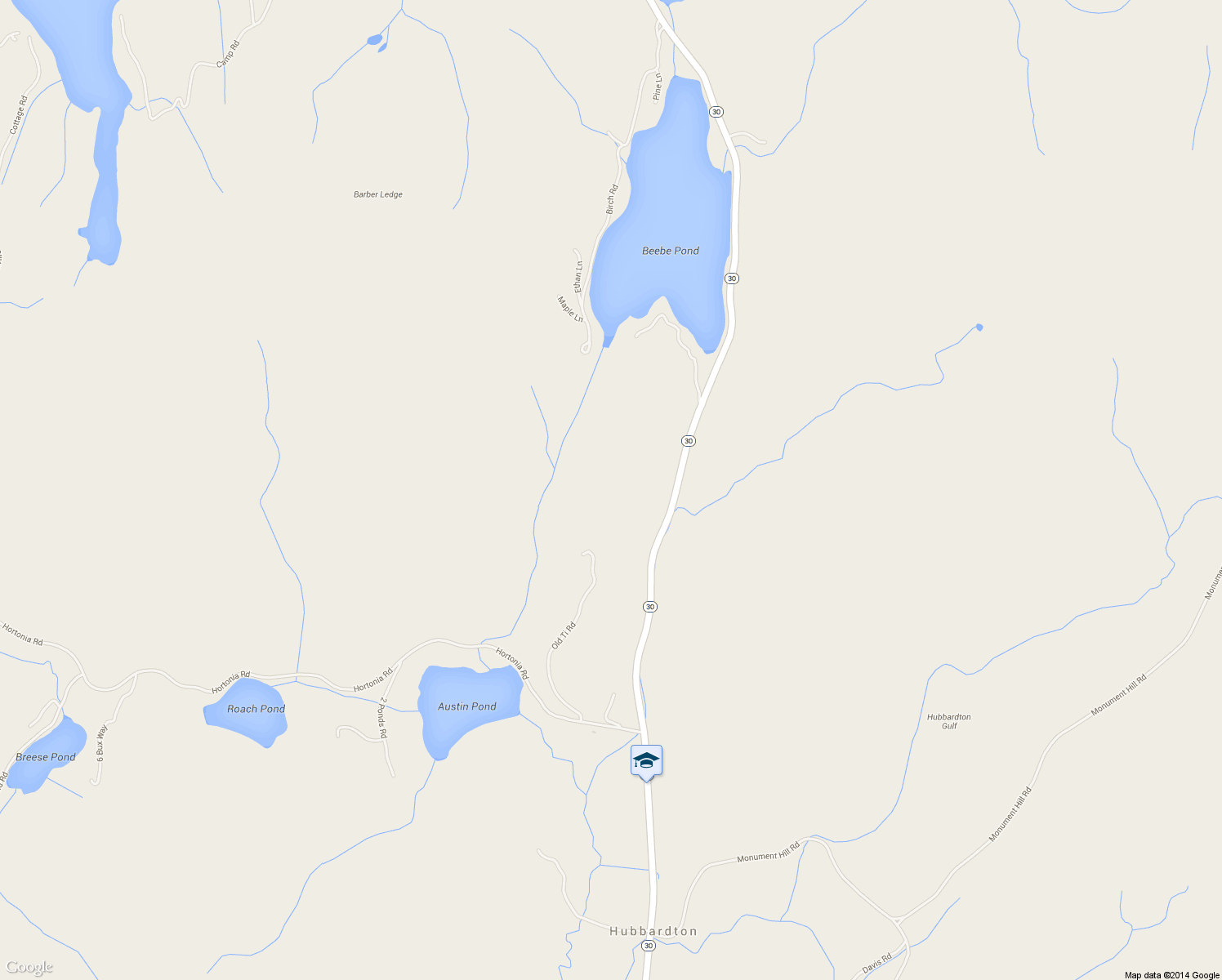 map of restaurants, bars, coffee shops, grocery stores, and more near 514 Old Ti Road in Hubbardton