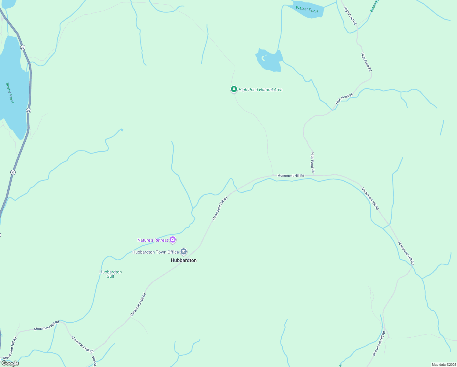 map of restaurants, bars, coffee shops, grocery stores, and more near 2427 Monument Hill Road in Castleton